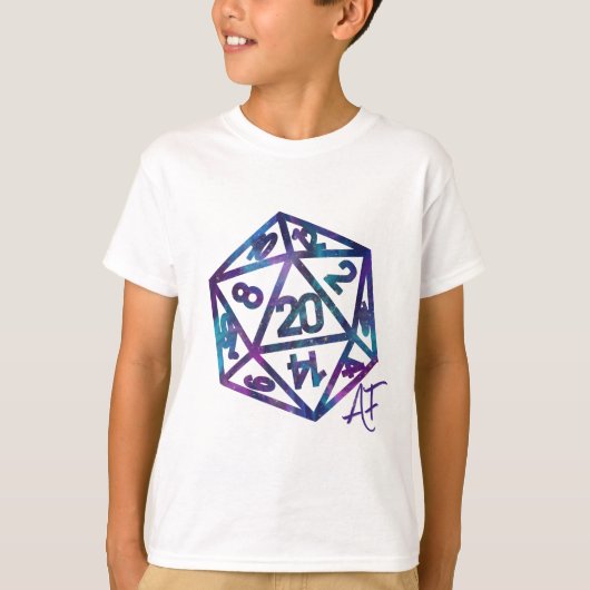 RPG Crit AF | Nebula Fantasy Tafelblad Gamer Dice T-shirt (Voorkant)