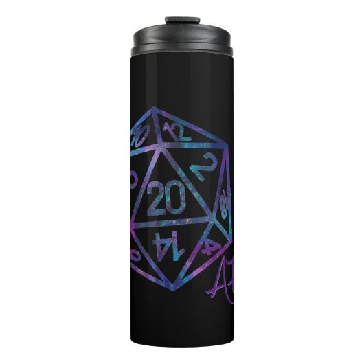 RPG Crit AF | Nebula Fantasy Tafelblad Gamer Dice Thermosbeker (Voorkant)