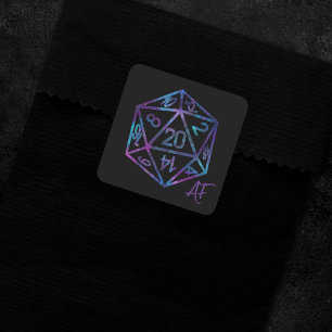 RPG Crit AF   Nebula Fantasy Tafelblad Gamer Dice Vierkante Sticker