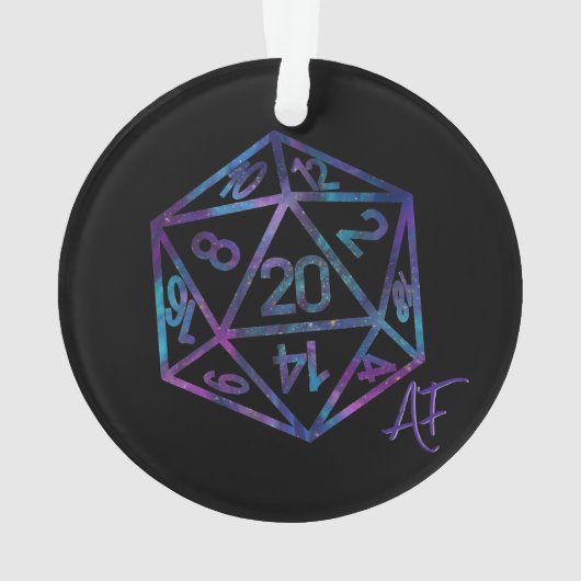 RPG Crit AF | Nebula Tabletop PnP Roleplayer Dice Ornament (achterkant)