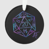 RPG Crit AF | Nebula Tabletop PnP Roleplayer Dice Ornament (voorkant)