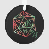 RPG Crit AF | XMAS Fantasy Tafelblad Gamer Dice Ornament (achterkant)
