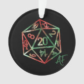 RPG Crit AF | XMAS Fantasy Tafelblad Gamer Dice Ornament (voorkant)