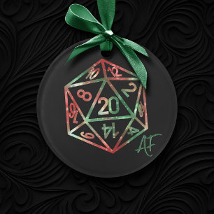 RPG Crit AF   XMAS Fantasy Tafelblad Gamer Dice Ornament