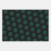 RPG Critmas | Blauwgroen groene tafelblad retro ga Inpakpapier Vel (Voorkant 3)