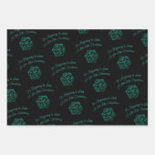 RPG Critmas | Blauwgroen groene tafelblad retro ga Inpakpapier Vel (Voorkant)