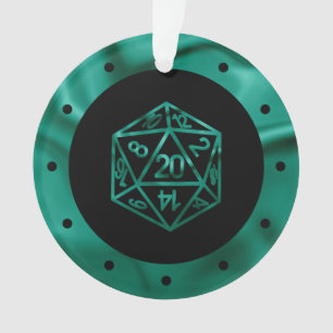 RPG Critmas   Blauwgroen groene tafelblad rollensp Ornament