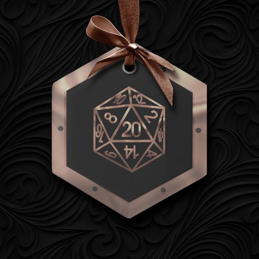 RPG Critmas | Copper Fantasy Tafelblad Gamer Dice Glas Ornament