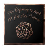 RPG Critmas | Copper Fantasy Tafelblad Gamer Dice Tegeltje (Voorkant)