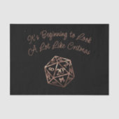 RPG Critmas | Copper Fantasy Tafelblad Gamer Dice Tissuepapier (Voorkant)