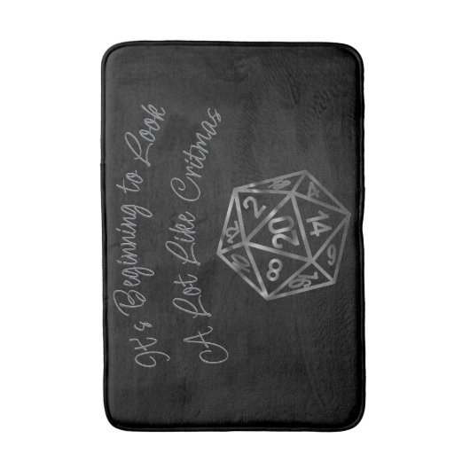 RPG Critmas | Fantasy tafelblad Retro Gamer Dice Badmat (Voorkant Verticaal)