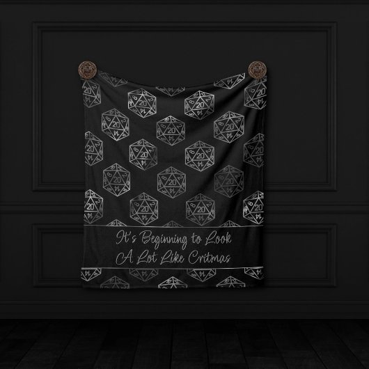 RPG Critmas | Fantasy tafelblad Retro Gamer Dice Fleece Deken