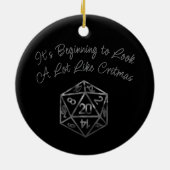 RPG Critmas | Fantasy tafelblad Retro Gamer Dice Keramisch Ornament (Achterkant)