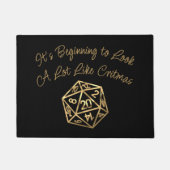 RPG Critmas | Gold Fantasy tafelblad gamer dobbels Deurmat (Voorkant)