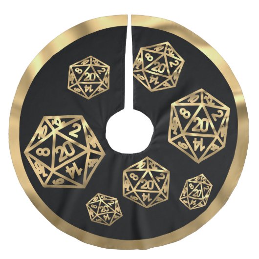 RPG Critmas | Gold Fantasy tafelblad gamer dobbels Kerstboom Rok (Voorkant)