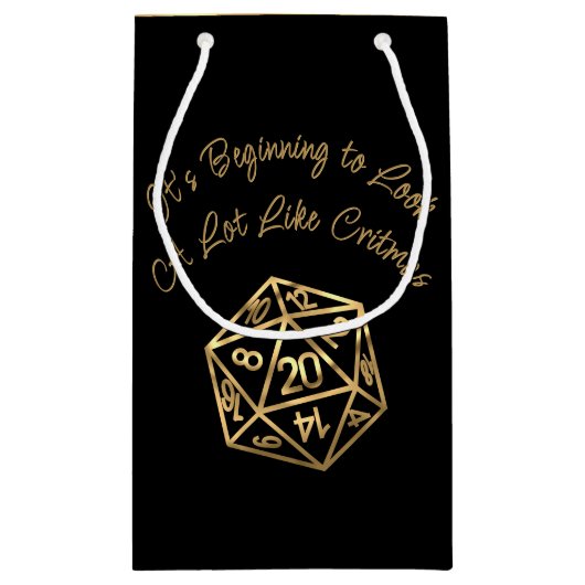 RPG Critmas | Gold Fantasy tafelblad gamer dobbels Klein Cadeauzakje (Achterkant)