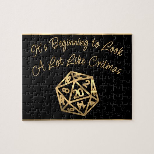 RPG Critmas | Gold Fantasy tafelblad gamer dobbels Legpuzzel (Horizontaal)