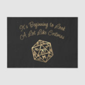 RPG Critmas | Gold Fantasy tafelblad gamer dobbels Tissuepapier (Voorkant)