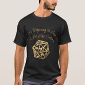 RPG Critmas | Gold Retro Tafelblad Roleplayer Dice T-shirt (Voorkant)
