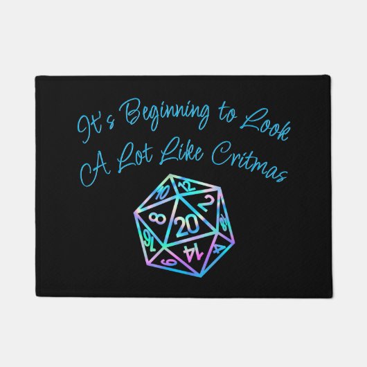 RPG Critmas | Holo Fantasy Tafelblad Gamer Dice Deurmat (Voorkant)