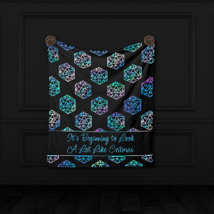 RPG Critmas Holo Fantasy Tafelblad Gamer Dice Fleece Deken