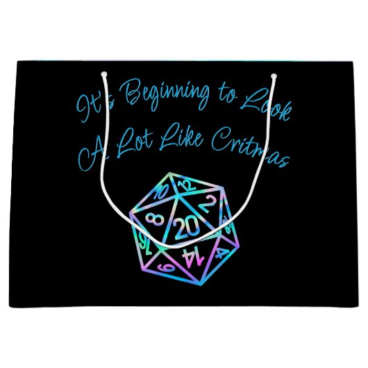 RPG Critmas | Holo Fantasy Tafelblad Gamer Dice Groot Cadeauzakje (Voorkant)