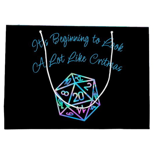 RPG Critmas | Holo Fantasy Tafelblad Gamer Dice Groot Cadeauzakje (Achterkant)