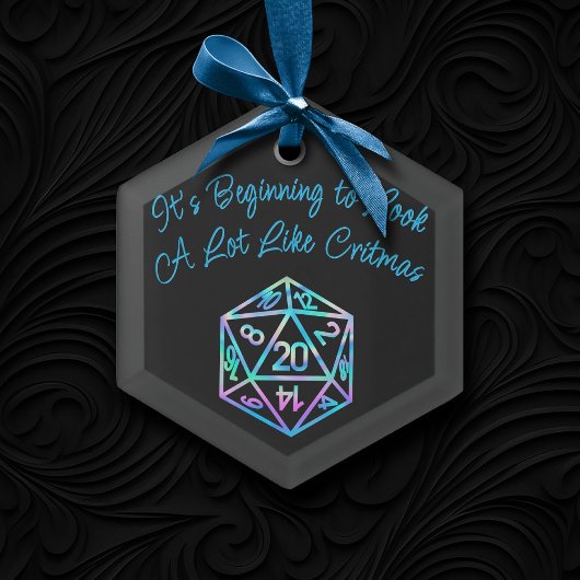 RPG Critmas | Holo Fantasy Tafelblad Gamer Dice Keramisch Ornament