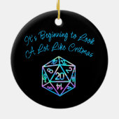 RPG Critmas | Holo Fantasy Tafelblad Gamer Dice Keramisch Ornament (Achterkant)