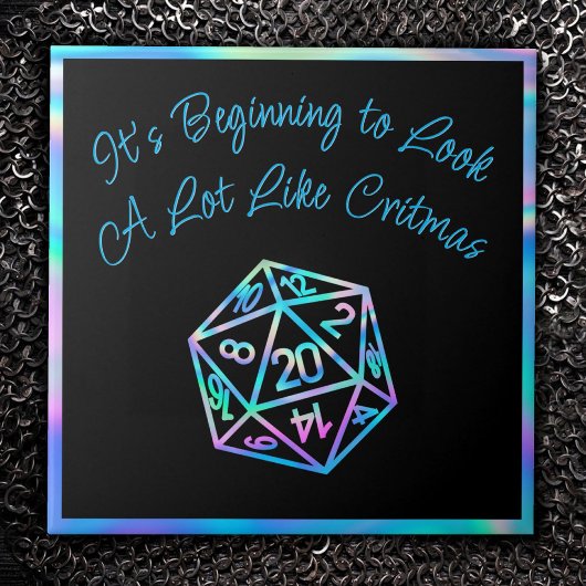 RPG Critmas | Holo Fantasy Tafelblad Gamer Dice Tegeltje