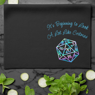 RPG Critmas   Holo Fantasy Tafelblad Gamer Dice Theedoek