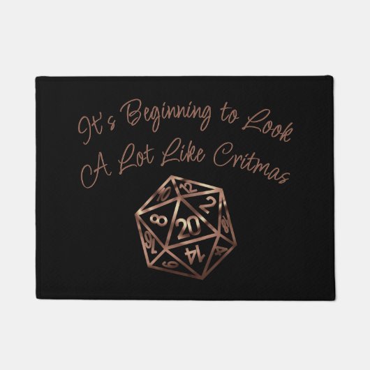RPG Critmas | Koperen tafelblad PnP rollenspeler d Deurmat (Voorkant)