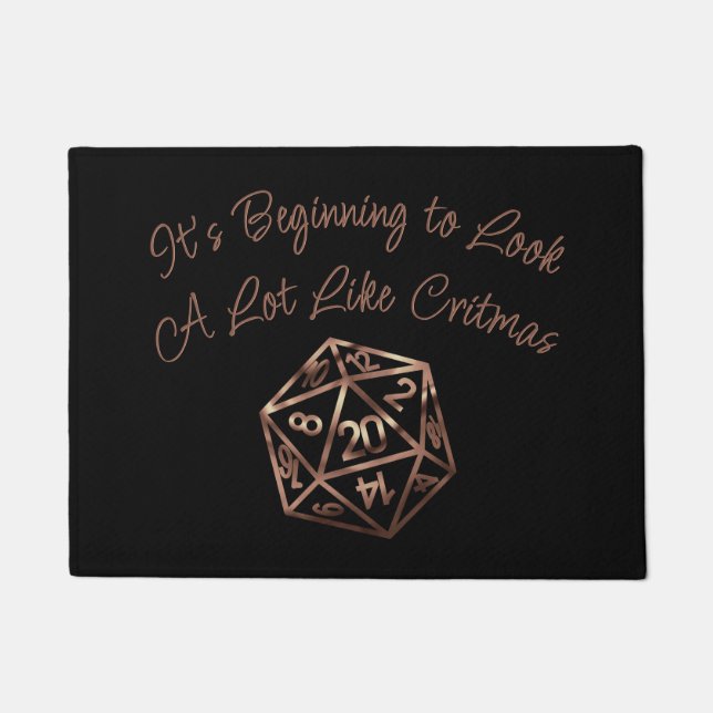 RPG Critmas | Koperen tafelblad PnP rollenspeler d Deurmat (Voorkant)