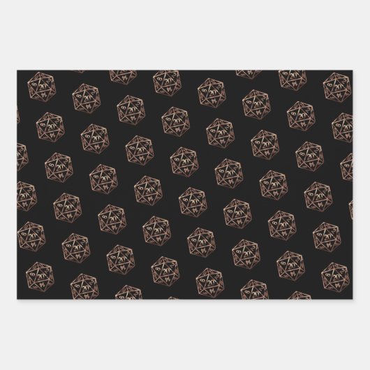 RPG Critmas | Koperen tafelblad PnP rollenspeler d Inpakpapier Vel (Voorkant 3)