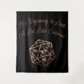 RPG Critmas | Koperen tafelblad PnP rollenspeler d Wandkleed (Voorkant)