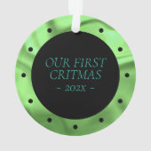 RPG Critmas | Lime Green Tafelblad Roleplayer Dice Ornament (achterkant)