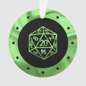 RPG Critmas | Lime Green Tafelblad Roleplayer Dice Ornament (voorkant)