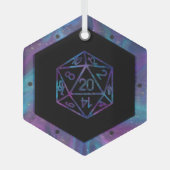 RPG Critmas | Nebula Fantasy Tafelblad Gamer Dice Glas Ornament (Voorkant)