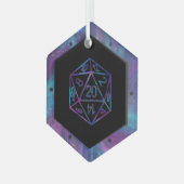RPG Critmas | Nebula Fantasy Tafelblad Gamer Dice Glas Ornament (Voorkant links)
