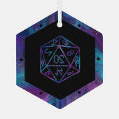 RPG Critmas | Nebula Fantasy Tafelblad Gamer Dice Glas Ornament (Achterkant)