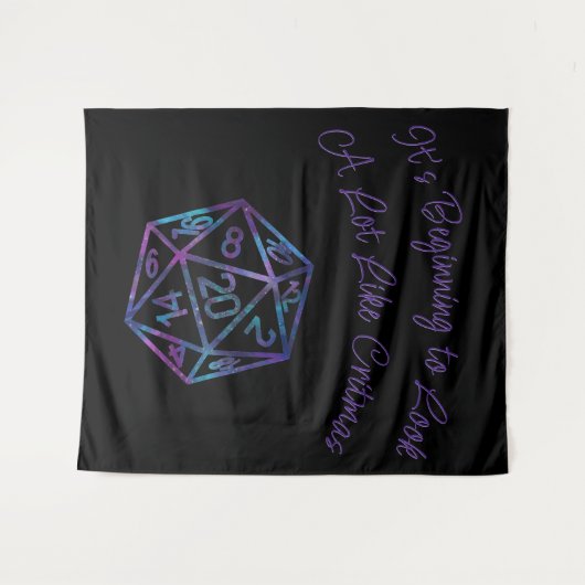 RPG Critmas | Nebula Fantasy Tafelblad Gamer Dice Wandkleed (Voorkant (horizontaal))