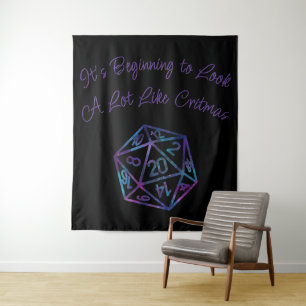 RPG Critmas Nebula Fantasy Tafelblad Gamer Dice Wandkleed