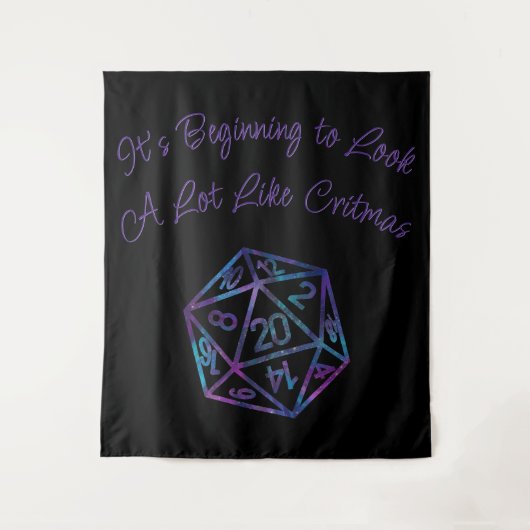 RPG Critmas | Nebula Fantasy Tafelblad Gamer Dice Wandkleed (Voorkant)