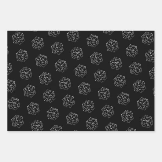 RPG Critmas | Old School Tafelblad Roleplayer Dice Inpakpapier Vel (Voorkant 3)