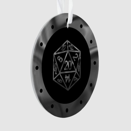 RPG Critmas | Old School Tafelblad Roleplayer Dice Ornament (voorkant)
