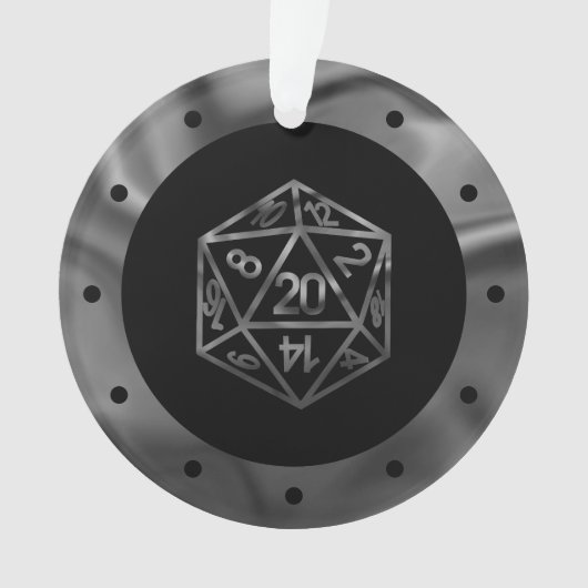 RPG Critmas | Old School Tafelblad Roleplayer Dice Ornament (voorkant)