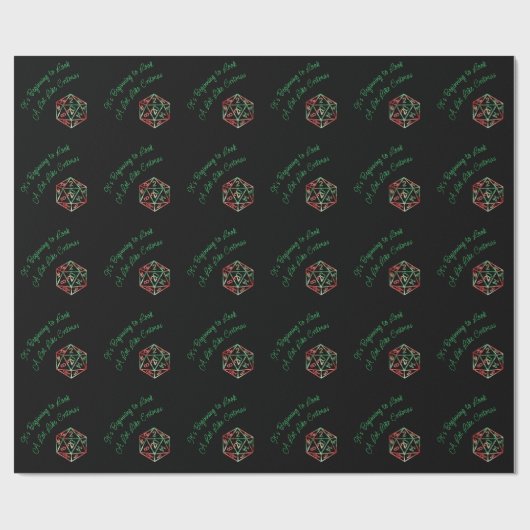 RPG Critmas | XMAS Fantasy Tabletop Gamer Dice Cadeaupapier (Vlak)