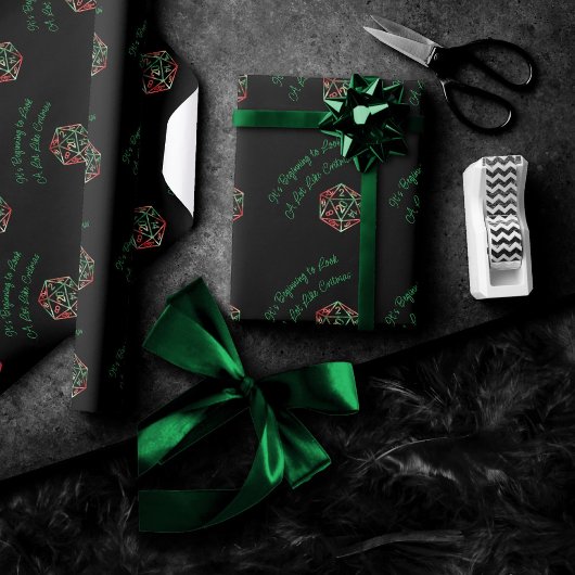 RPG Critmas | XMAS Fantasy Tabletop Gamer Dice Cadeaupapier