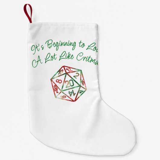 RPG Critmas | XMAS Fantasy Tabletop Gamer Dice Kleine Kerstsok (Voorkant)