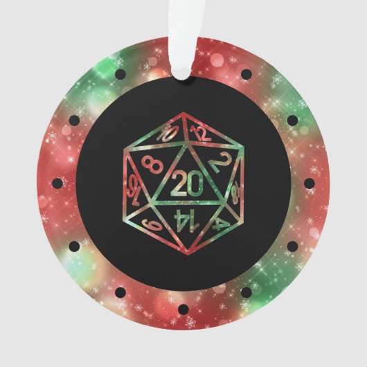 RPG Critmas | XMAS Fantasy Tabletop Gamer Dice Ornament (voorkant)